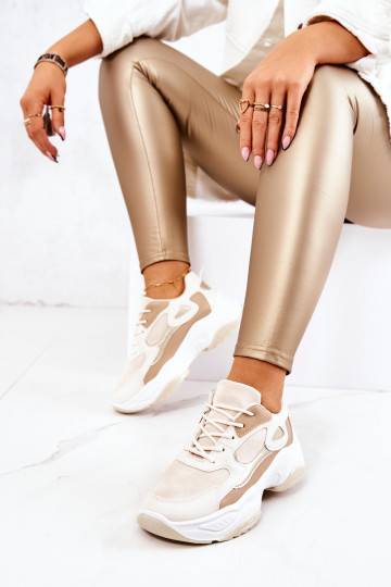 Scarpe stile sportivo beige... 2