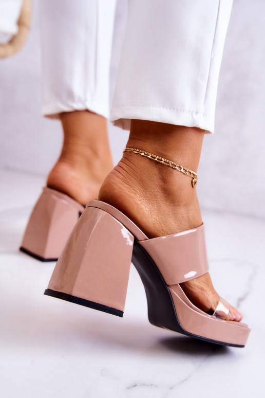 Sandali con tacco Lakutas color beige Seattle