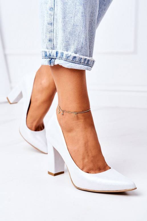 Scarpe in raso argento