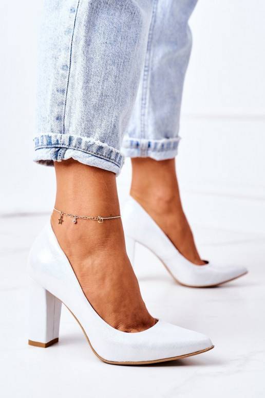 Scarpe in raso argento