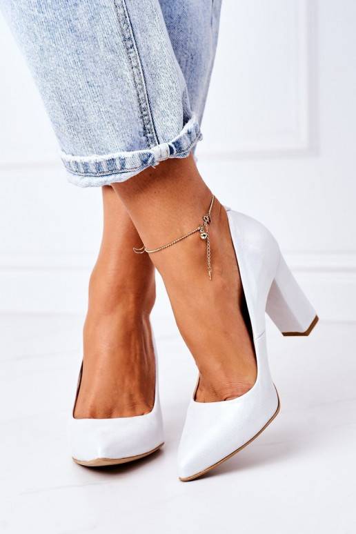 Scarpe in raso argento