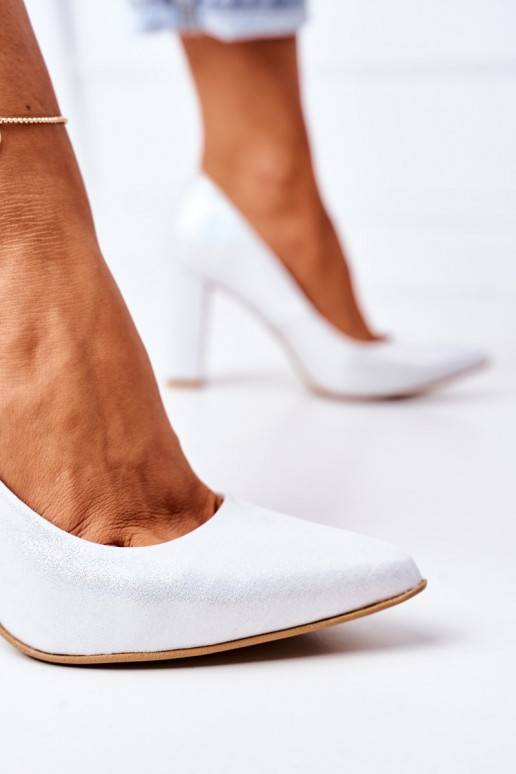 Scarpe in raso argento