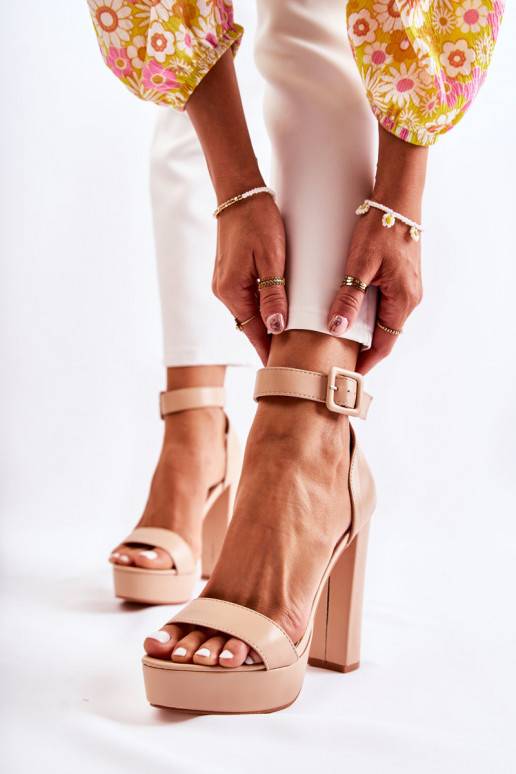 Sandalo con tacco Medanos beige Sandalo con tacco Medanos beige