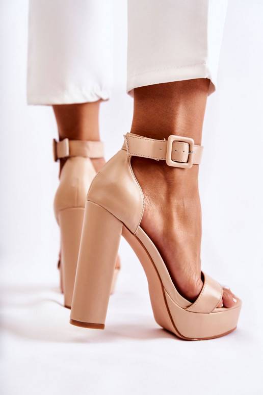 Sandalo con tacco Medanos beige Sandalo con tacco Medanos beige