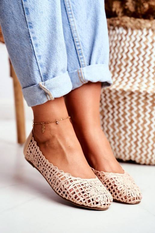 Lu Boo Ballerina beige con elementi traforati Carry