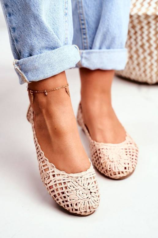 Lu Boo Ballerina beige con elementi traforati Carry