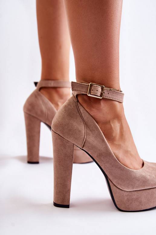 Scarpe con zeppa in pelle scamosciata beige di Gottie