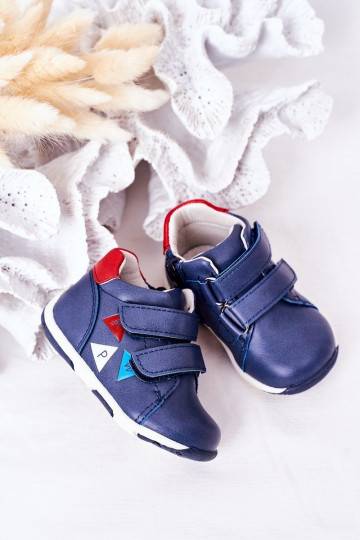 Scarpe da bambino con chiusure adesive in colore blu scuro Milo 2