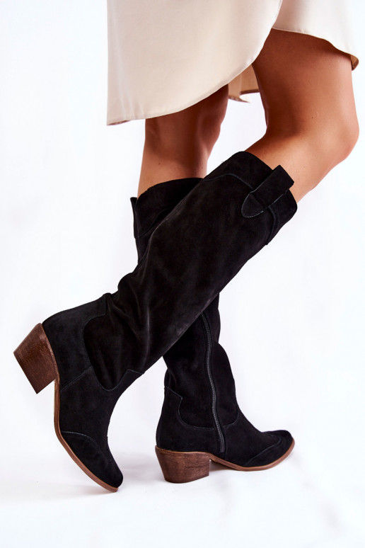 Stivali lunghi neri con tacco Stivali lunghi neri con tacco