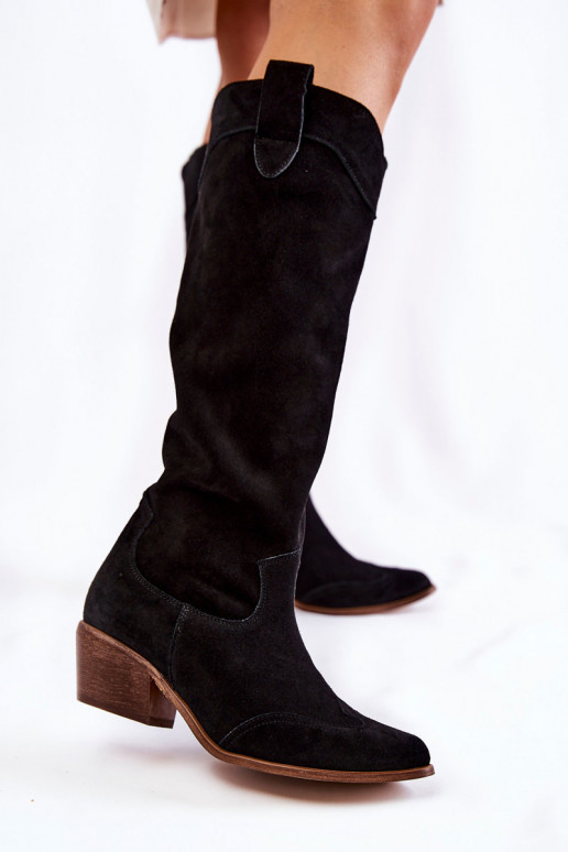 Stivali lunghi neri con tacco Stivali lunghi neri con tacco