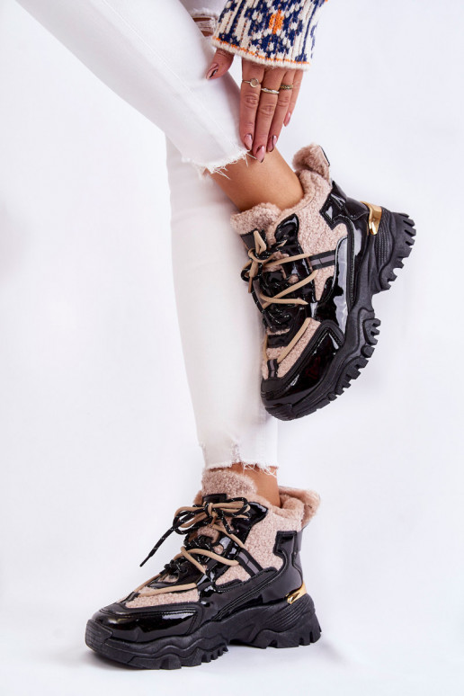 Scarpe sportive riscaldate nere e beige Edora
