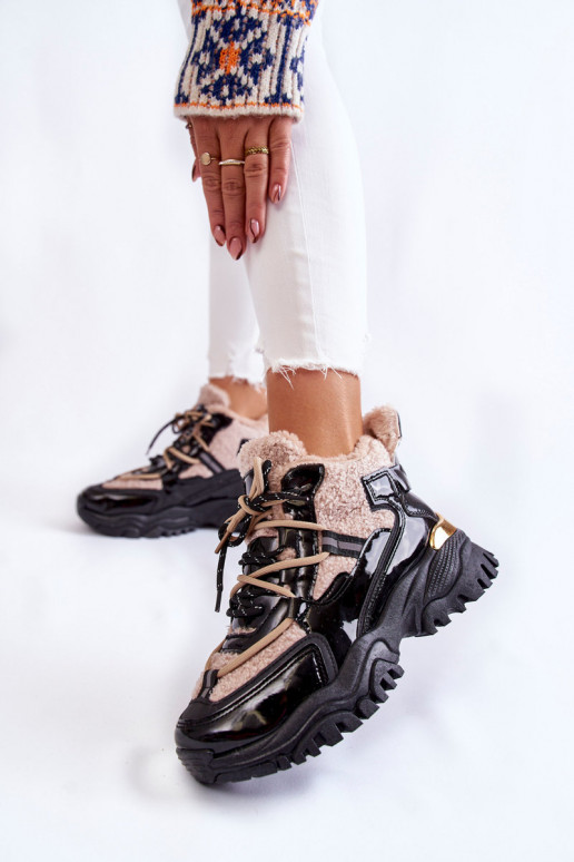 Scarpe sportive riscaldate nere e beige Edora