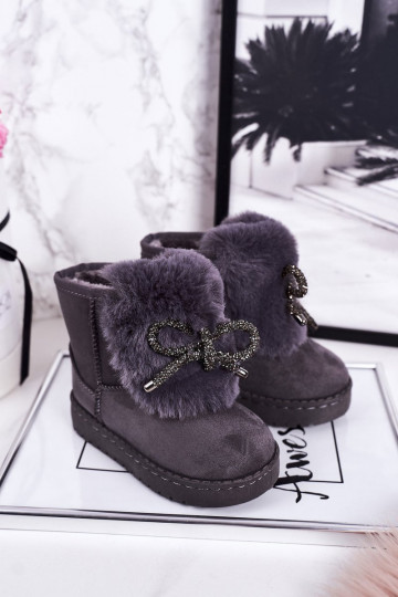 Doposci per bambini con pelo interno colore grigio Amelia 2