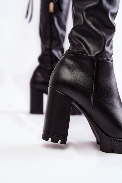 Scarpe lunghe nere con plateau Scarpe Scarpe lunghe nere con plateau Scarpe