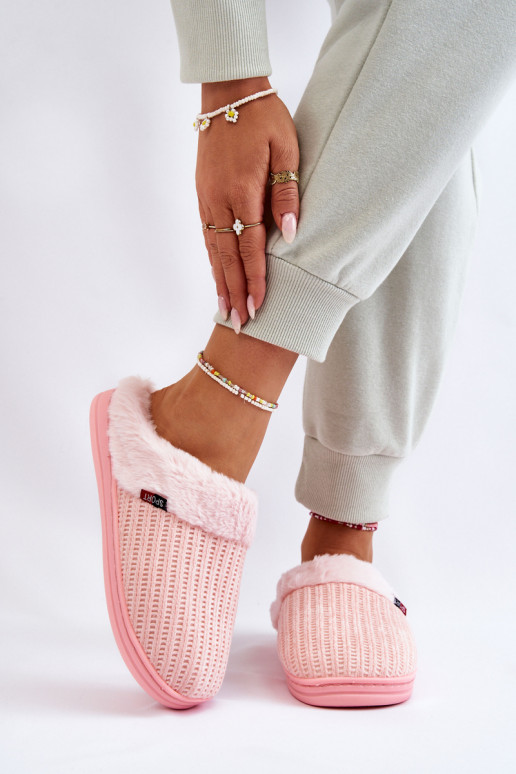 Infradito da donna con pelliccia rosa Leriss