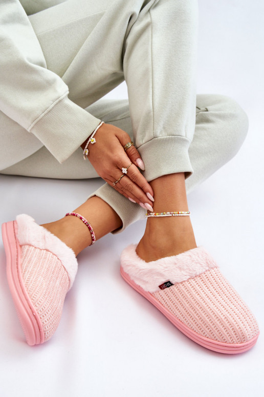 Infradito da donna con pelliccia rosa Leriss