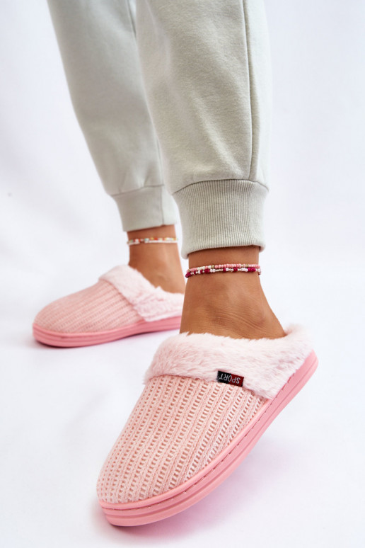 Infradito da donna con pelliccia rosa Leriss