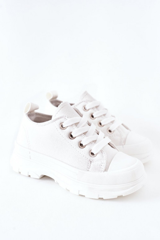 Scarpe per il tempo libero da bambino con plateau in colore bianco Travel Time