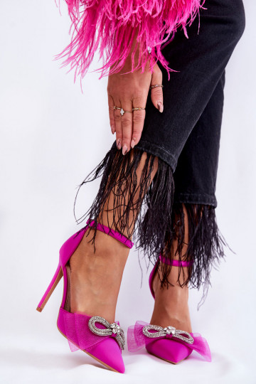 Scarpe con tacco alto dallo stile elegante con tacco sottile nel colore rosa brillante Hettie