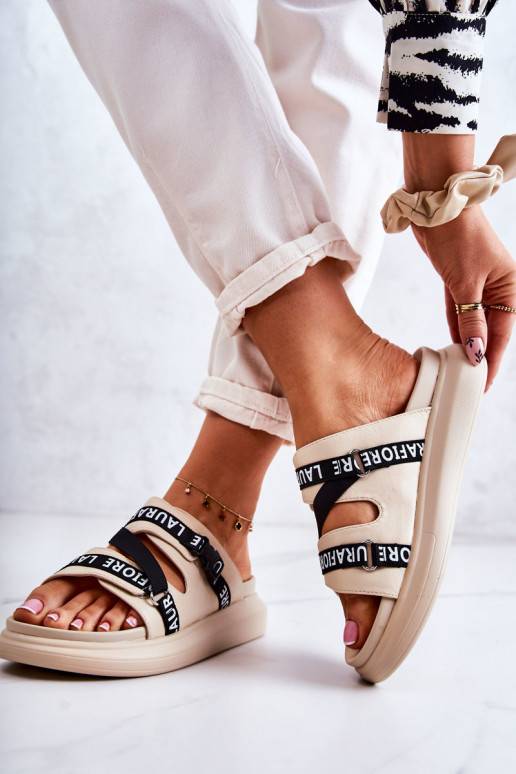 Pantofole alla moda La.Fi beige Menifis