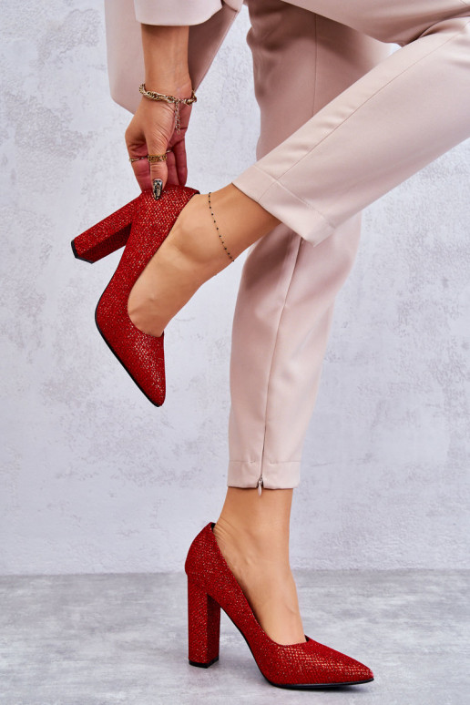 Scarpe rosse lucide con tacco Elmira