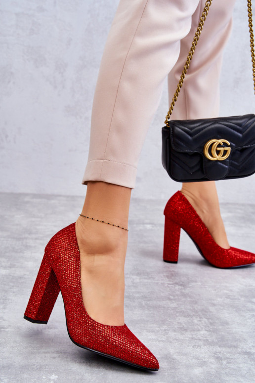 Scarpe rosse lucide con tacco Elmira