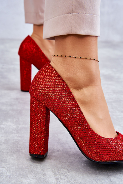 Scarpe rosse lucide con tacco Elmira