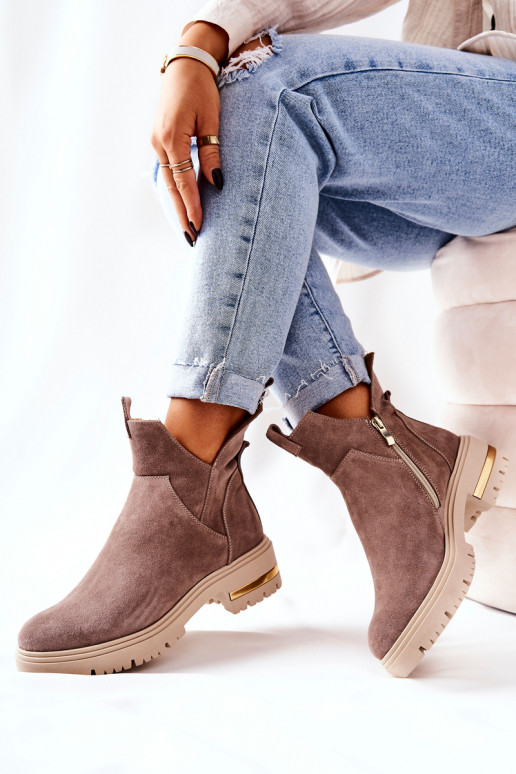 Stivali riscaldati color cappuccino Cut Out Tanya