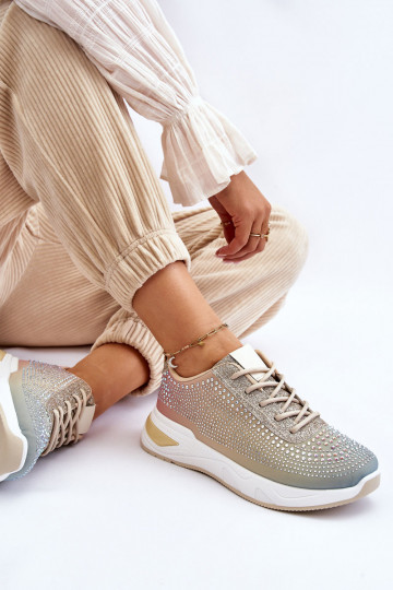 Sneakers lucide con occhielli scintillanti in vari colori 2