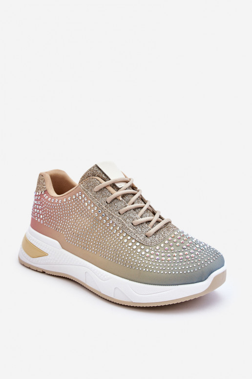 Sneakers lucide con occhielli scintillanti in vari colori