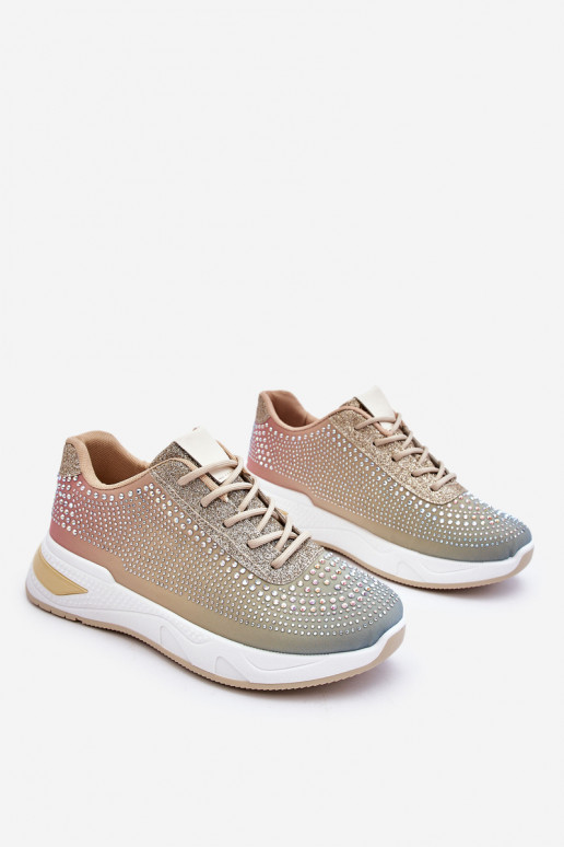 Sneakers lucide con occhielli scintillanti in vari colori