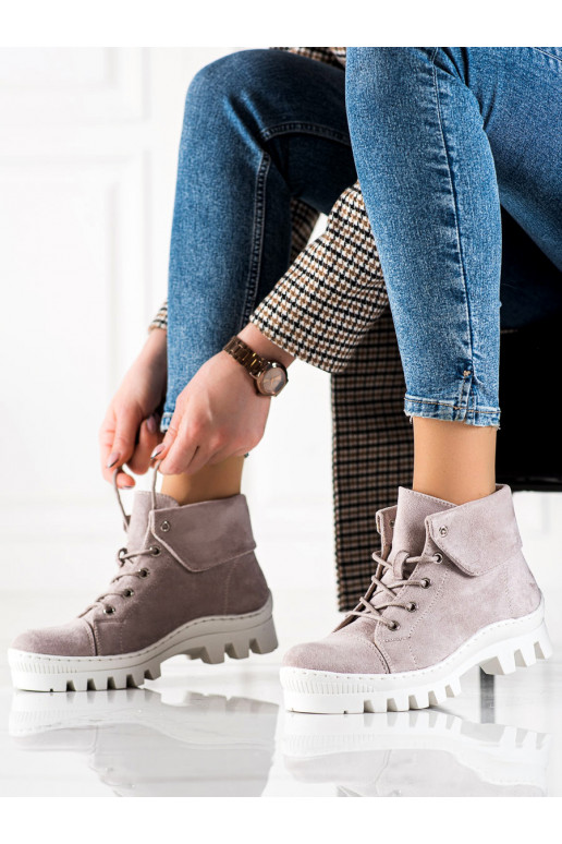 Stivali da donna viola chiaro S.Barski Stivali da donna viola chiaro S.Barski