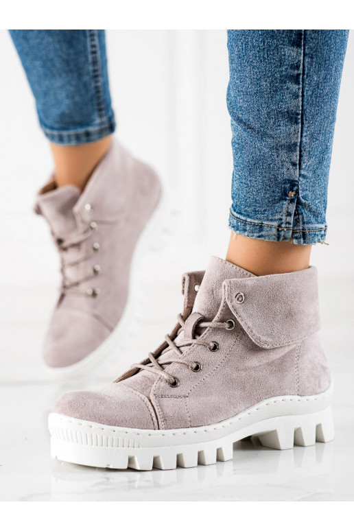 Stivali da donna viola chiaro S.Barski Stivali da donna viola chiaro S.Barski