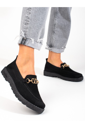 Mocassini in tessuto nero...