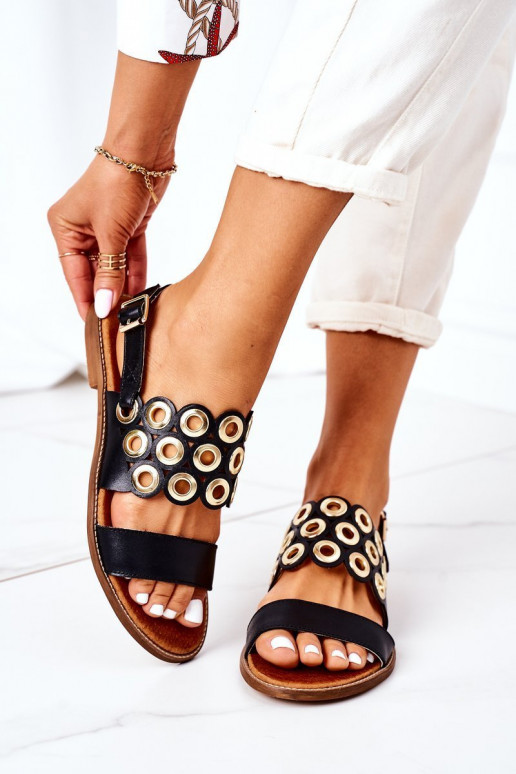 Sandali traforati neri Scarpe da donna