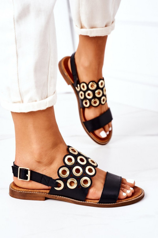 Sandali traforati neri Scarpe da donna