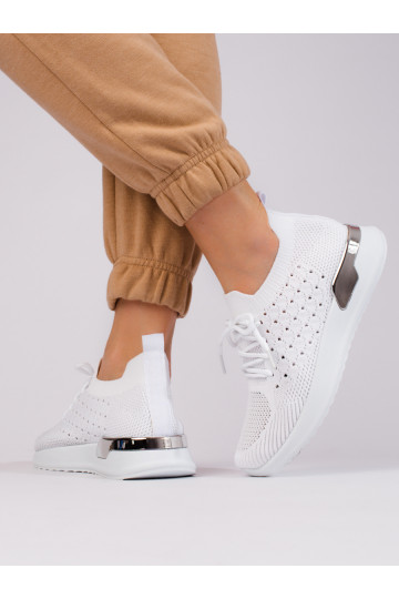 Scarpe in tessuto bianco Shelovet 2