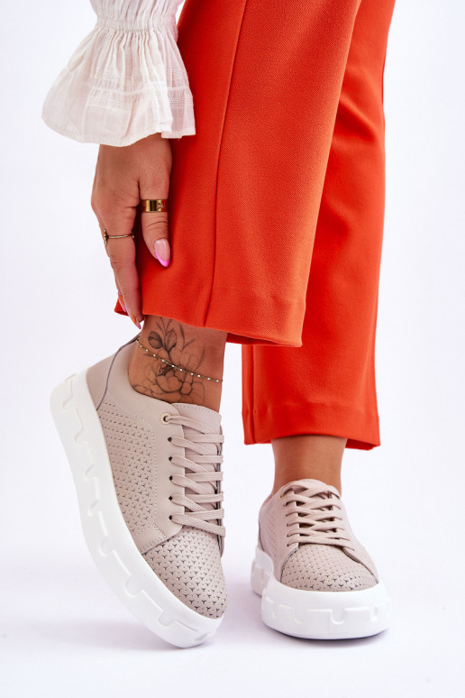 Scarpe sportive con plateau Montigo beige