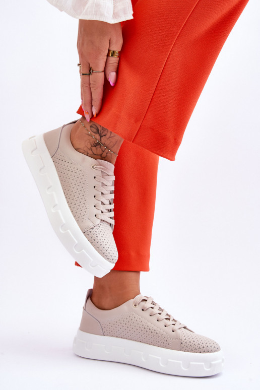 Scarpe sportive con plateau Montigo beige