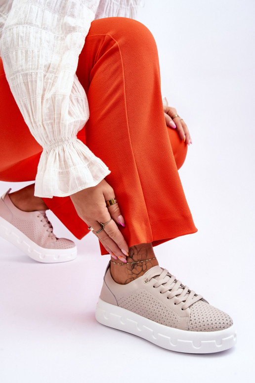 Scarpe sportive con plateau Montigo beige