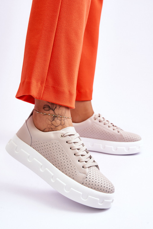 Scarpe sportive con plateau Montigo beige