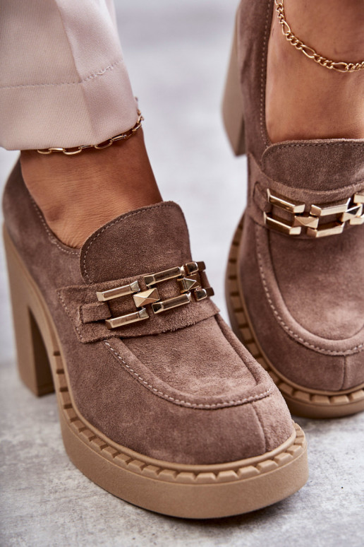 Stivali Jaime in camoscio beige con...