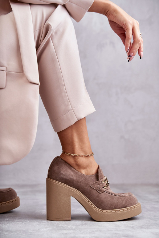 Stivali Jaime in camoscio beige con...