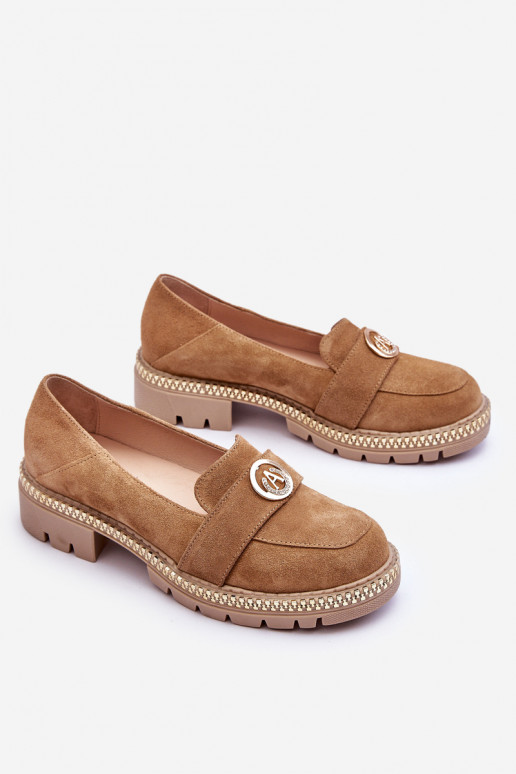 Mocassini Laverne in camoscio beige