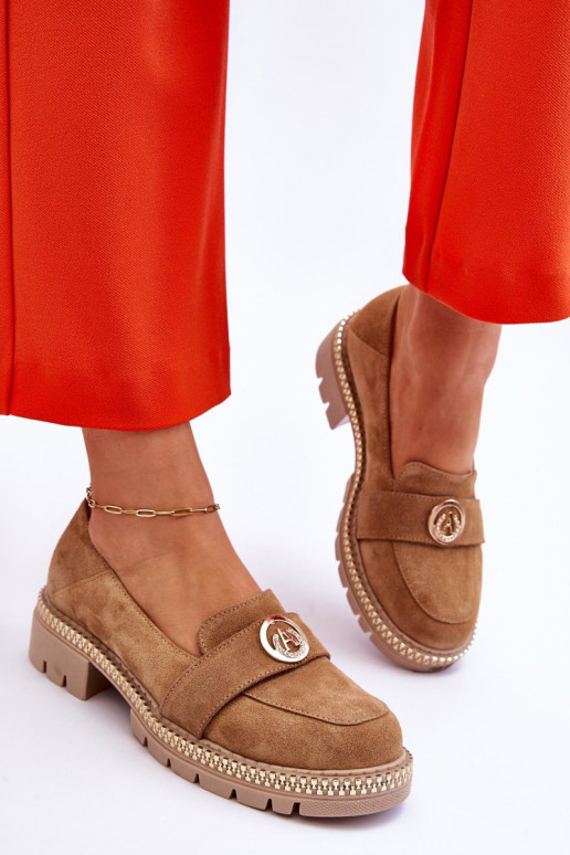 Mocassini Laverne in camoscio beige