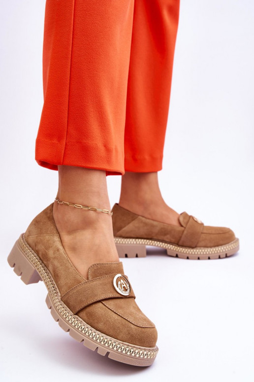 Mocassini Laverne in camoscio beige