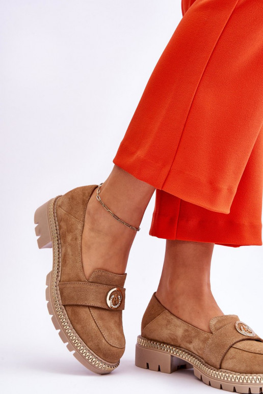 Mocassini Laverne in camoscio beige