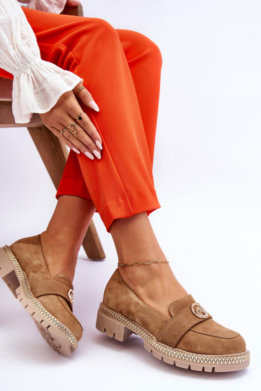 Mocassini Laverne in camoscio beige