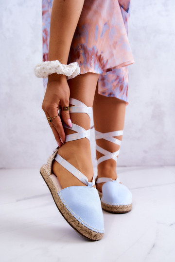 Espadrillas blu con lacci...