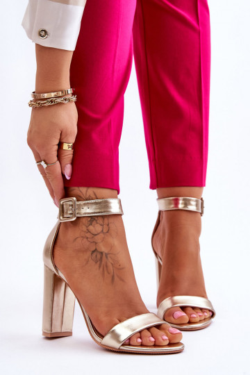 Scarpe col tacco color oro Georgina